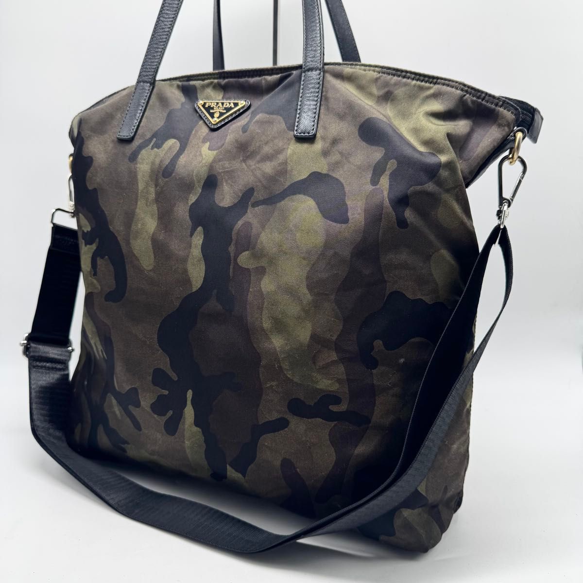 美品】PRADA プラダ 2way トートバッグ ショルダーバッグ 肩掛け 美品】PRADA プラダ 2way トートバッグ ショルダーバッグ 肩掛け
