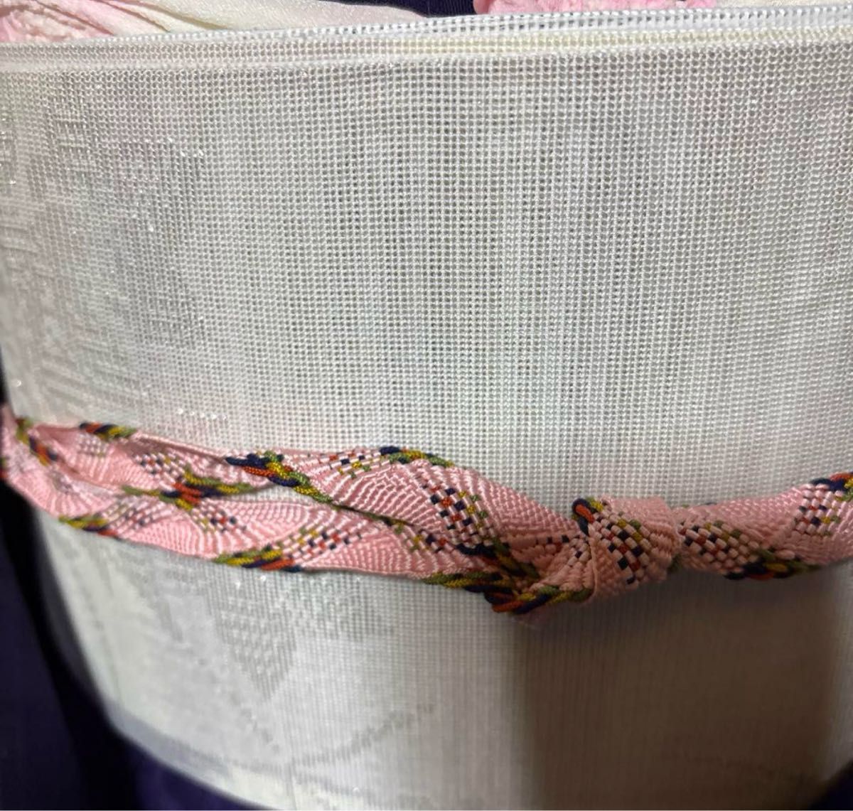 高級化繊紗紬風色無地フルセット4点 美品着物+正絹絽夏帯+夏 高級化繊紗紬風色無地フルセット4点 美品着物+正絹絽夏帯+夏