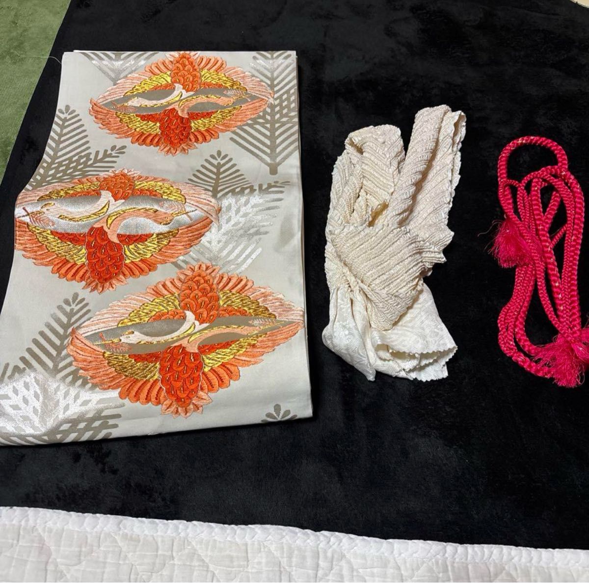 正絹総絞り振袖フルセット5点 着物+美品袋帯+帯締め+帯揚げ+伊達 正絹総絞り振袖フルセット5点 着物+美品袋帯+帯締め+帯揚げ+伊達