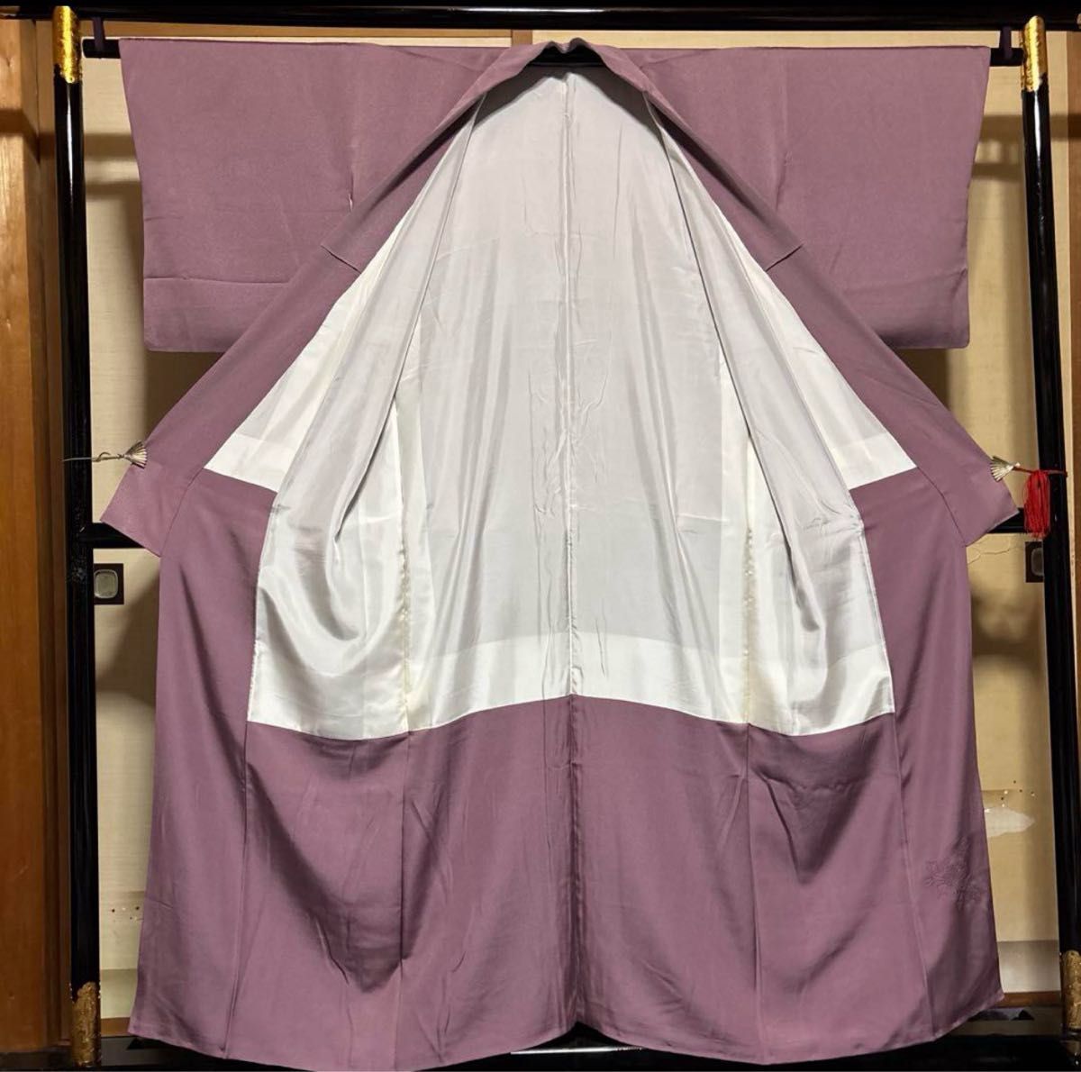正絹縮緬紋付汕頭刺繍訪問着フルセット4点 美品着物+特選帯+ 正絹縮緬紋付汕頭刺繍訪問着フルセット4点 美品着物+特選帯+