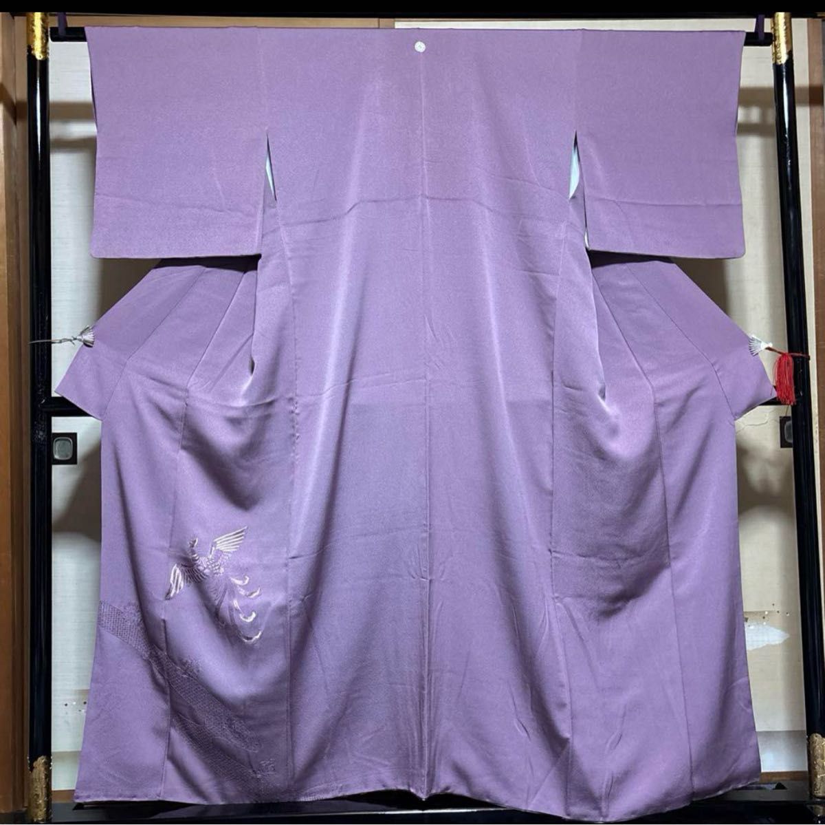 正絹縮緬紋付汕頭刺繍訪問着フルセット4点 美品着物+特選帯+ 正絹縮緬紋付汕頭刺繍訪問着フルセット4点 美品着物+特選帯+