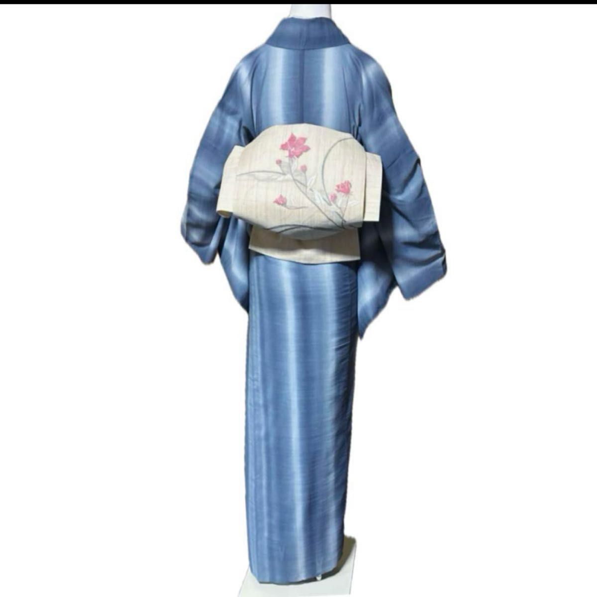 洗える紗紬風小紋フルセット4点 美品着物+夏麻名古屋帯+夏 洗える紗紬風小紋フルセット4点 美品着物+夏麻名古屋帯+夏