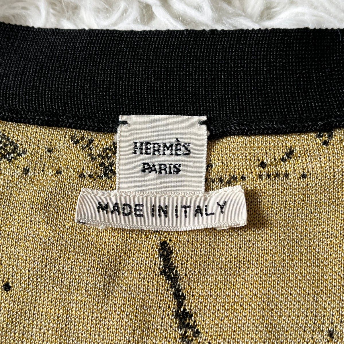 HERMES エルメス カーディガン ニット シルク100% 黒 ブラック HERMES エルメス カーディガン ニット シルク100% 黒 ブラック