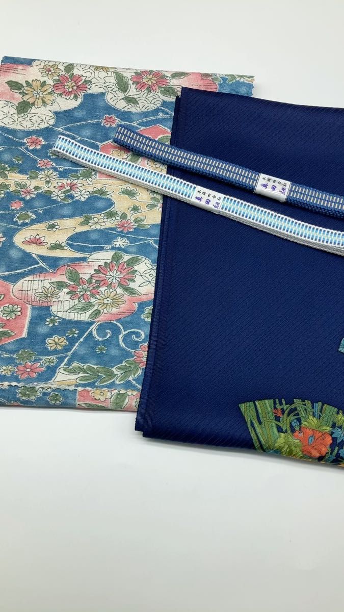 【目玉商品】1427半襟 正絹2枚&真田紐(帯締め)2本 4点セット シルク100% 和装小物 お出かけ