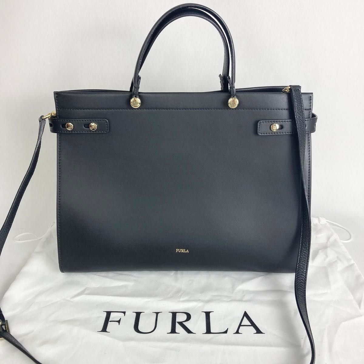 未使用級】フルラ レディ ハンドバッグ 2way レザー ゴールド 未使用級】フルラ レディ ハンドバッグ 2way レザー ゴールド
