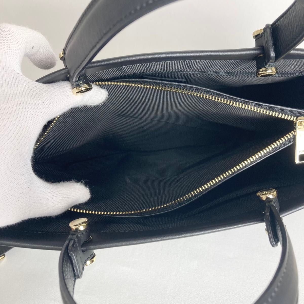 未使用級】フルラ レディ ハンドバッグ 2way レザー ゴールド 未使用級】フルラ レディ ハンドバッグ 2way レザー ゴールド