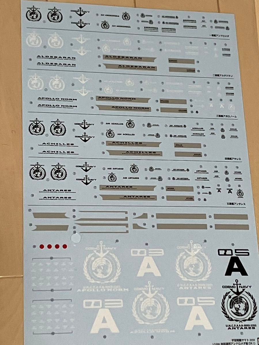 1/1000 地球連邦アンドロメダ級DX 水転写式デカール1 宇宙戦艦 1/1000 地球連邦アンドロメダ級DX 水転写式デカール1 宇宙戦艦