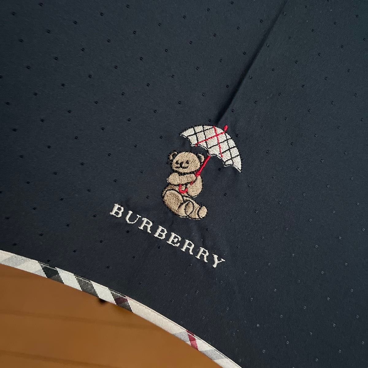 Burberry 傘 長傘 くま テディベア クマ チェック 黒 ブラック Burberry 傘 長傘 くま テディベア クマ チェック 黒 ブラック