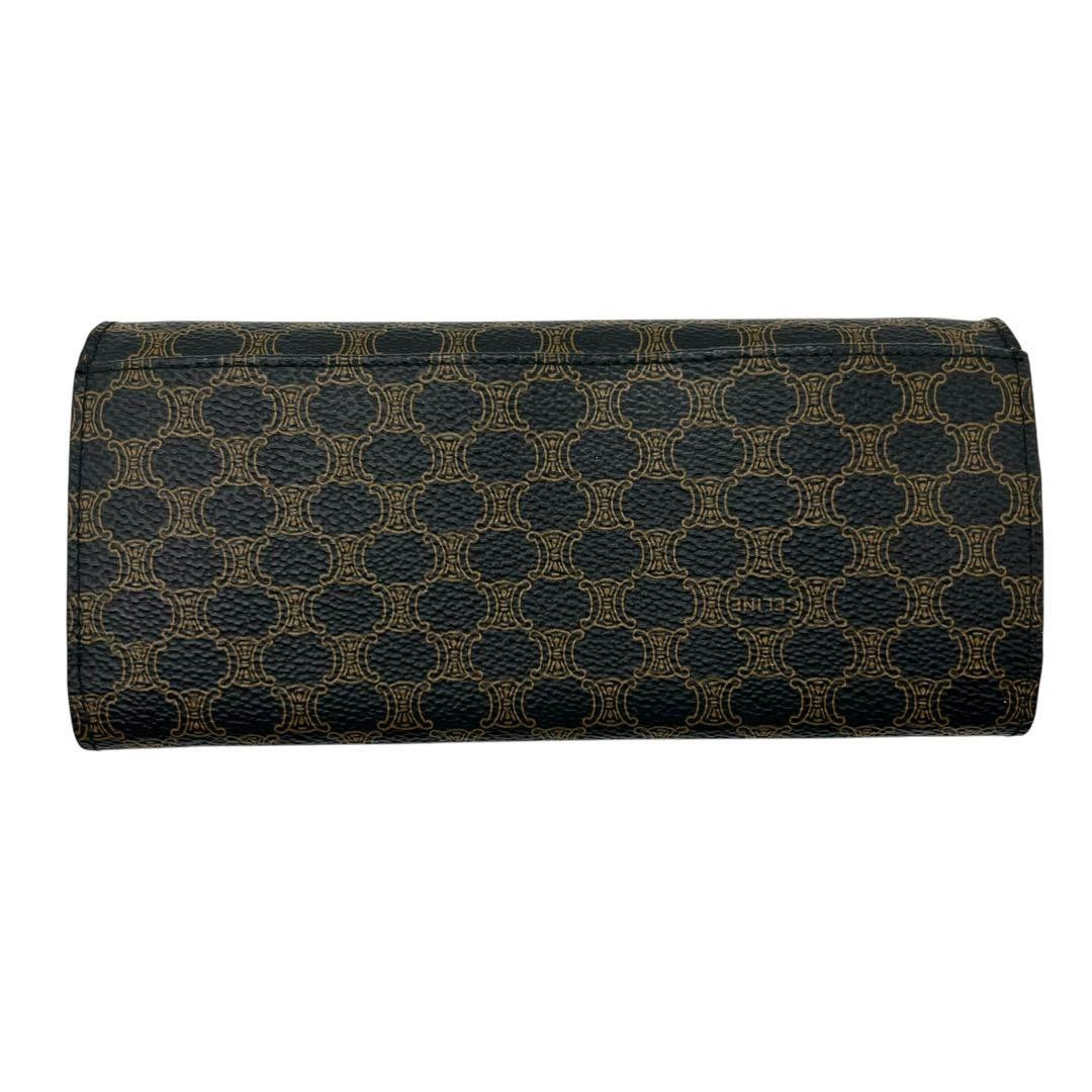 美品 1551 CELINE 長財布 がま口 マカダム ブラック トリオンフ 美品 1551 CELINE 長財布 がま口 マカダム ブラック トリオンフ