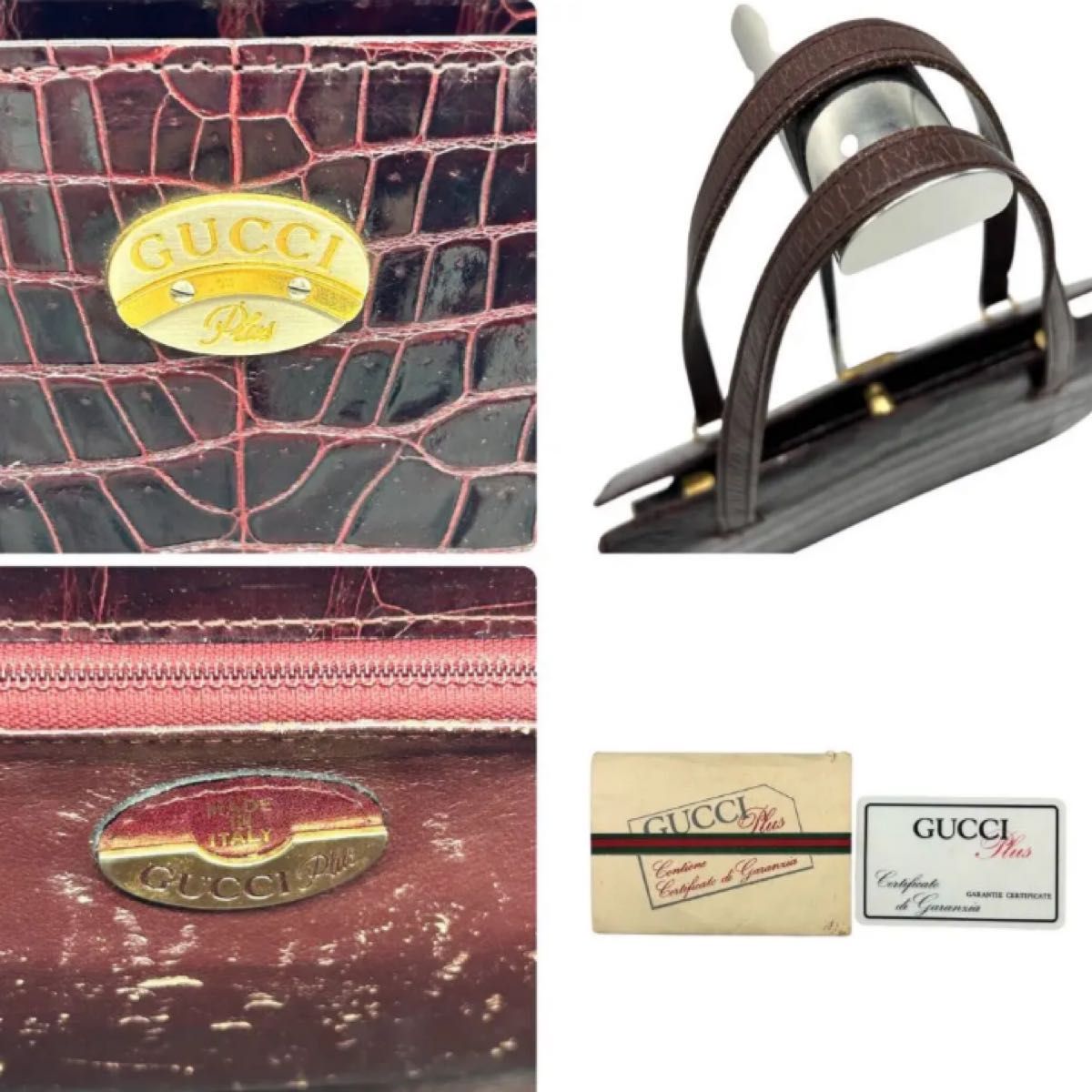 希少 1627 GUCCI グッチ クロコダイル ワニ革 ハンドバッグ 希少 1627 GUCCI グッチ クロコダイル ワニ革 ハンドバッグ