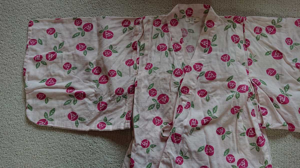 se rough 120 2way light pink rose total pattern yukata 