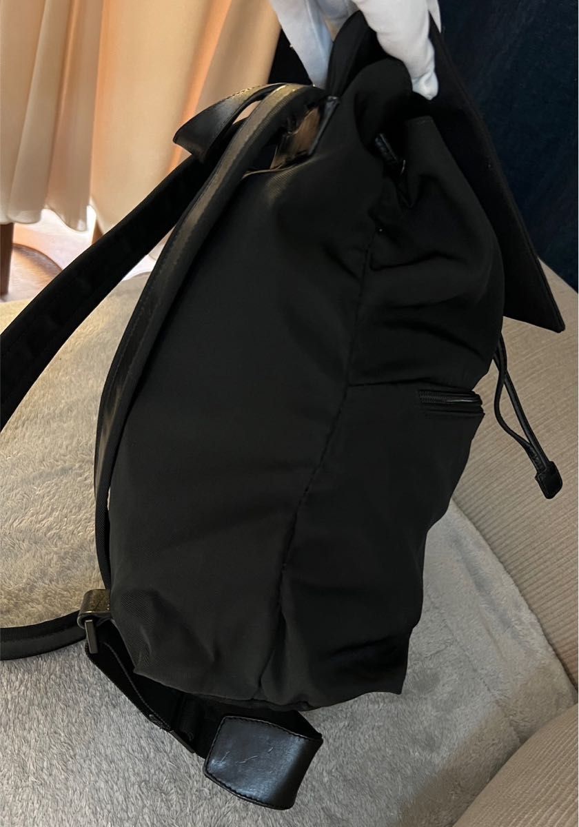 正規品 グッチ リュックサック 巾着 バッグ レザー×キャンバス 正規品 グッチ リュックサック 巾着 バッグ レザー×キャンバス