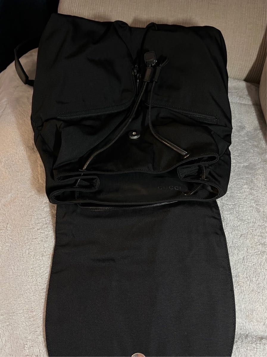 正規品 グッチ リュックサック 巾着 バッグ レザー×キャンバス 正規品 グッチ リュックサック 巾着 バッグ レザー×キャンバス