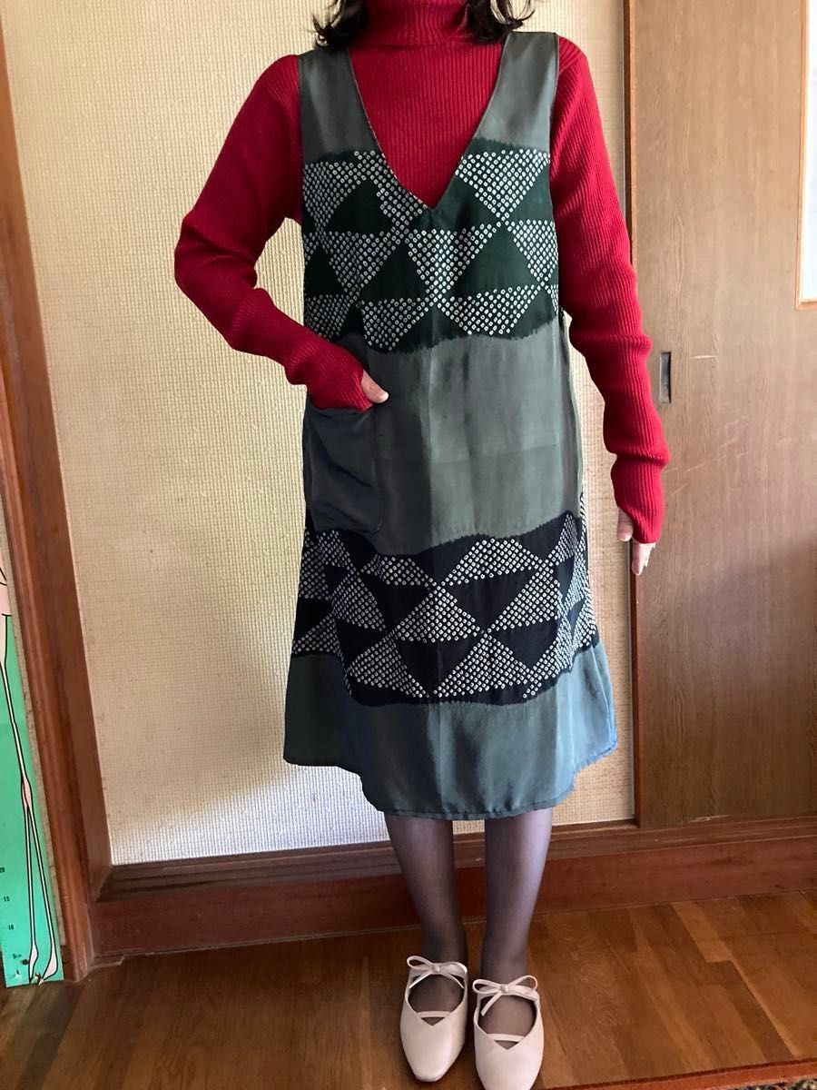 着物リメイク ジャンパースカート ハンドメイド ワンピース 男性 着物リメイク ジャンパースカート ハンドメイド ワンピース 男性