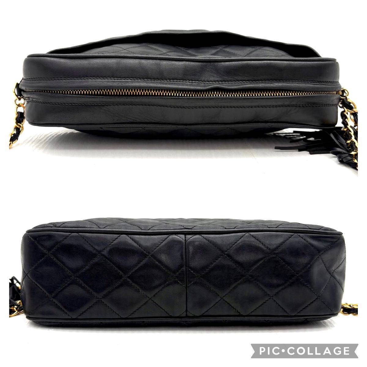 極美品 シャネルCHANELラムスキンココ フリンジ付ショルダー 極美品 シャネルCHANELラムスキンココ フリンジ付ショルダー
