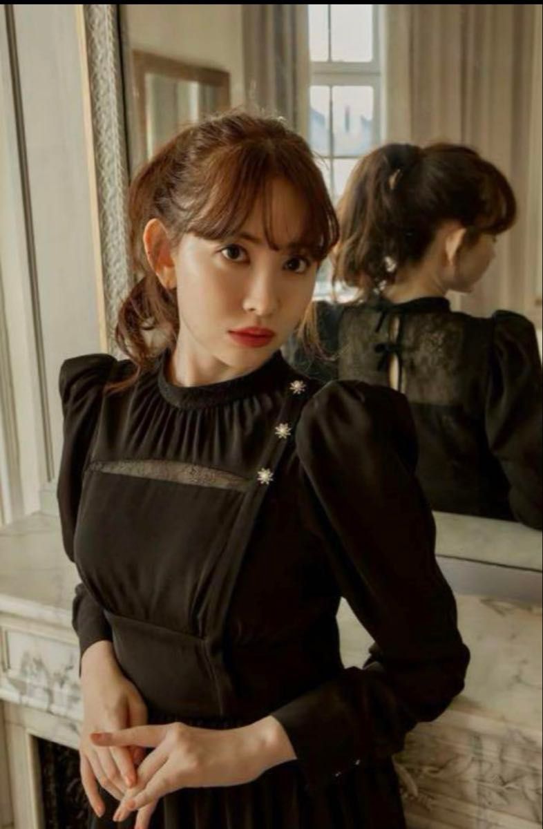 herlipto ハーリップトゥ 小嶋陽菜 ワンピース りぼん ブラック herlipto ハーリップトゥ 小嶋陽菜 ワンピース りぼん ブラック