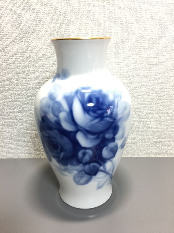 OKURA 大倉陶園 ブルーローズ 花瓶 28cm(大倉陶園)|売買された OKURA 大倉陶園 ブルーローズ 花瓶 28cm(大倉陶園)|売買された