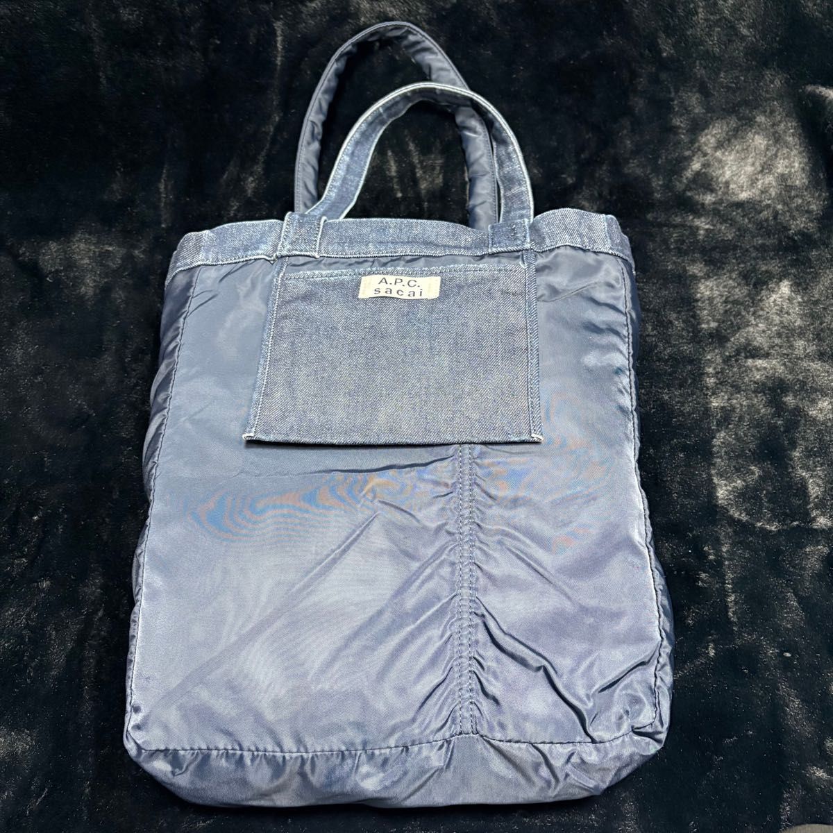 sacai × A P C リバーシブルトートバッグ デニム/ナイロン sacai × A P C リバーシブルトートバッグ デニム/ナイロン