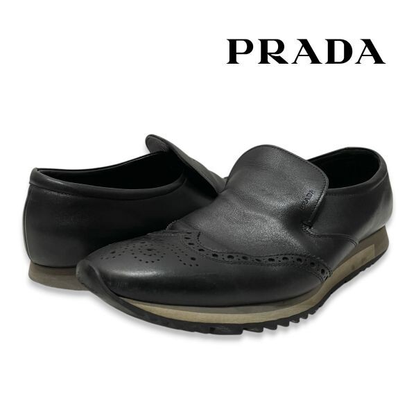 20 正規品 PRADA プラダ 2DE104 レザー スリッポン ウィング 20 正規品 PRADA プラダ 2DE104 レザー スリッポン ウィング