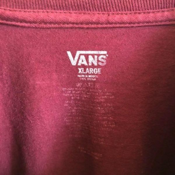 【VANS】バンズ 半袖Tシャツ ビッグロゴ カットソー ワインレッド XLサイズ