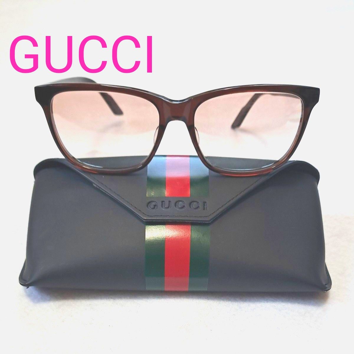 GUCCI 伊達メガネ ケース付き 眼鏡 サングラス アイウェア GUCCI 伊達メガネ ケース付き 眼鏡 サングラス アイウェア