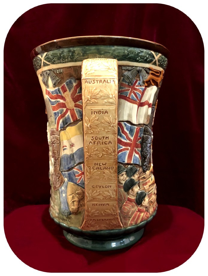 ◆ 限定品・英国 エドワード8世 1936年 戴冠式記念花瓶 / EDNo-490 Royal Doulton製 / H.Fenton & Charles Noke_画像3