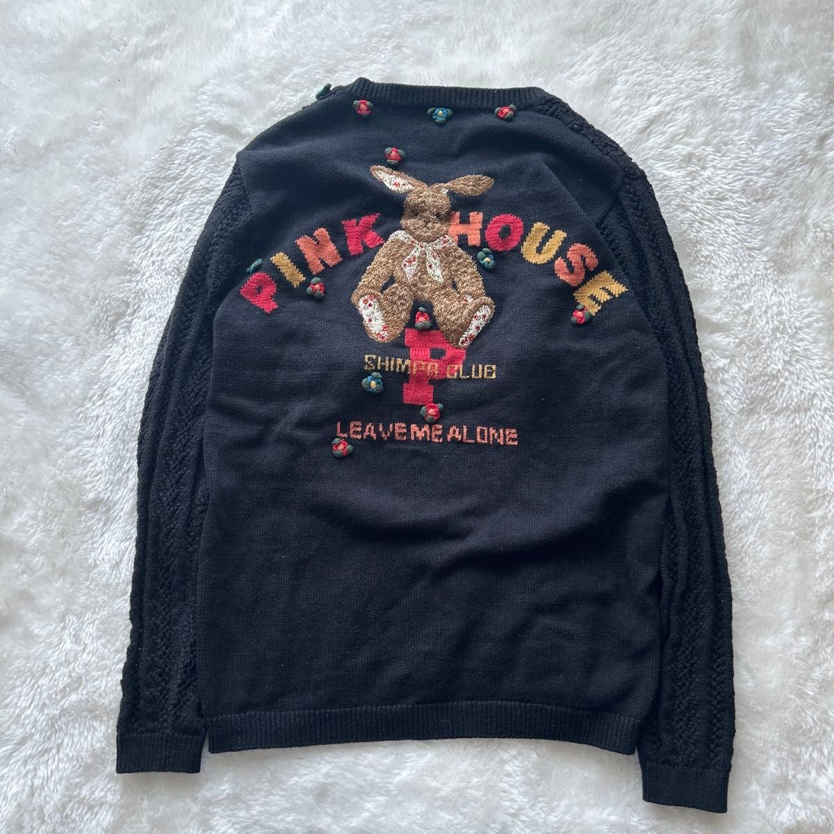 ピンクハウス 立体うさぎモチーフ カーディガン ロゴ入り ピンクハウス 立体うさぎモチーフ カーディガン ロゴ入り