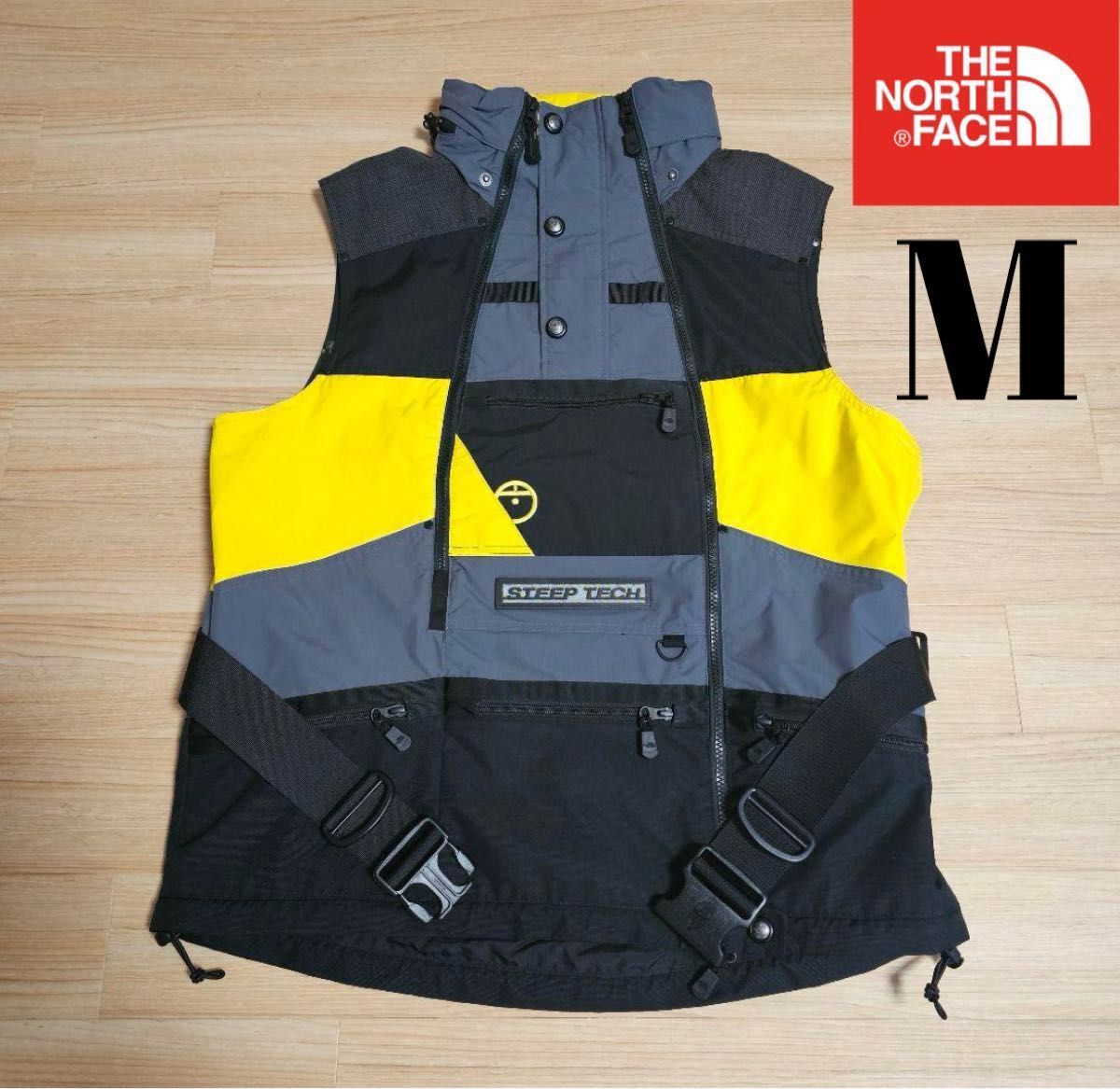 ✨日本未発売✨21AW STEEP TECH APOGEE VEST 黒×黄 日本未発売】21AW STEEP TECH APOGEE VEST 黒×黄 ノースフェイス