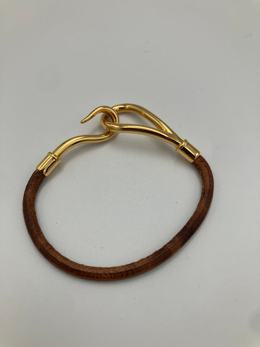 HERMES ジャンボ レザー ゴールド金具 ブレスレット ブラウン系 HERMES ジャンボ レザー ゴールド金具 ブレスレット ブラウン系