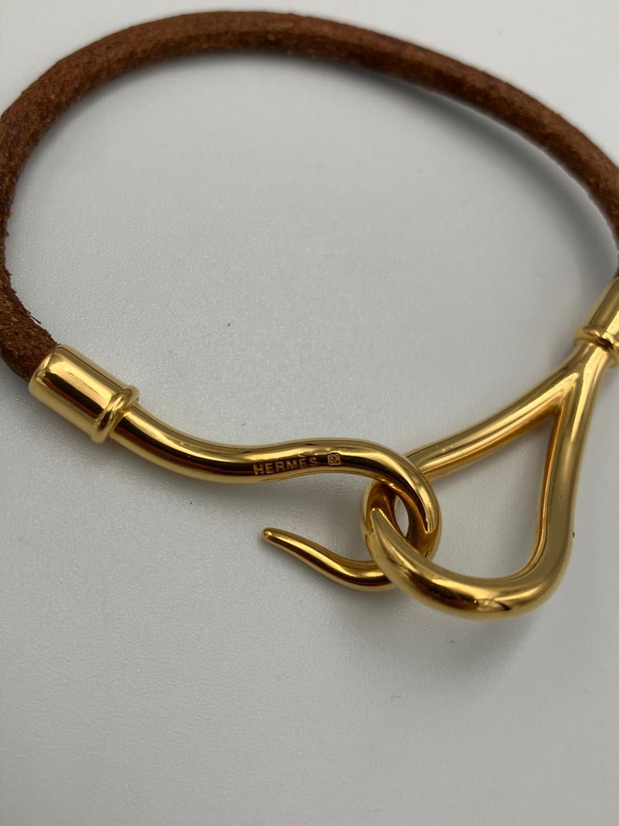 HERMES ジャンボ レザー ゴールド金具 ブレスレット ブラウン系 HERMES ジャンボ レザー ゴールド金具 ブレスレット ブラウン系