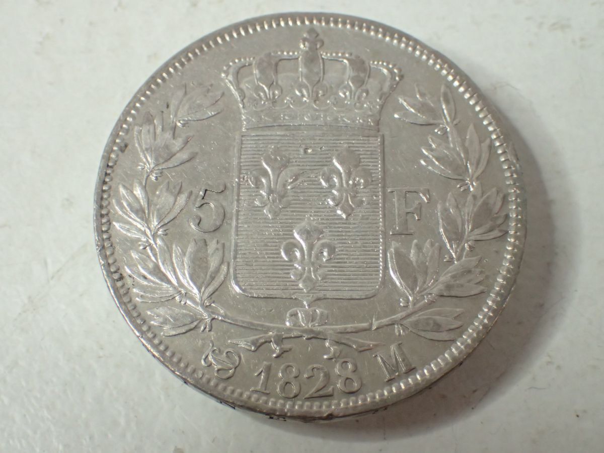 L234/6E〇フランス 銀貨 硬貨 古銭 5フラン シャルル5世 1828年 L234/6E〇フランス 銀貨 硬貨 古銭 5フラン シャルル5世 1828年