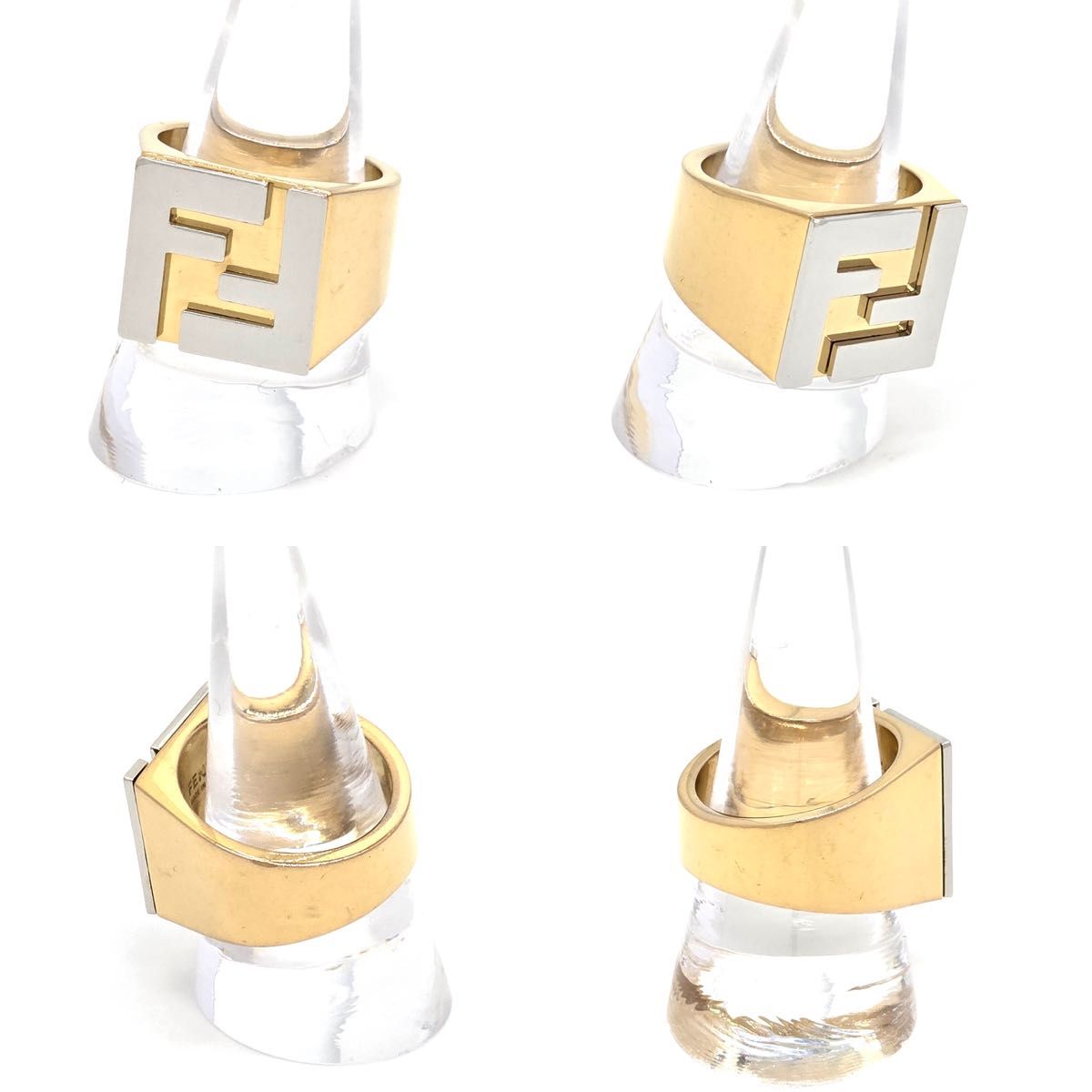 FENDI フェンディ FF シグネット リング ゴールド/シルバー FENDI フェンディ FF シグネット リング ゴールド/シルバー