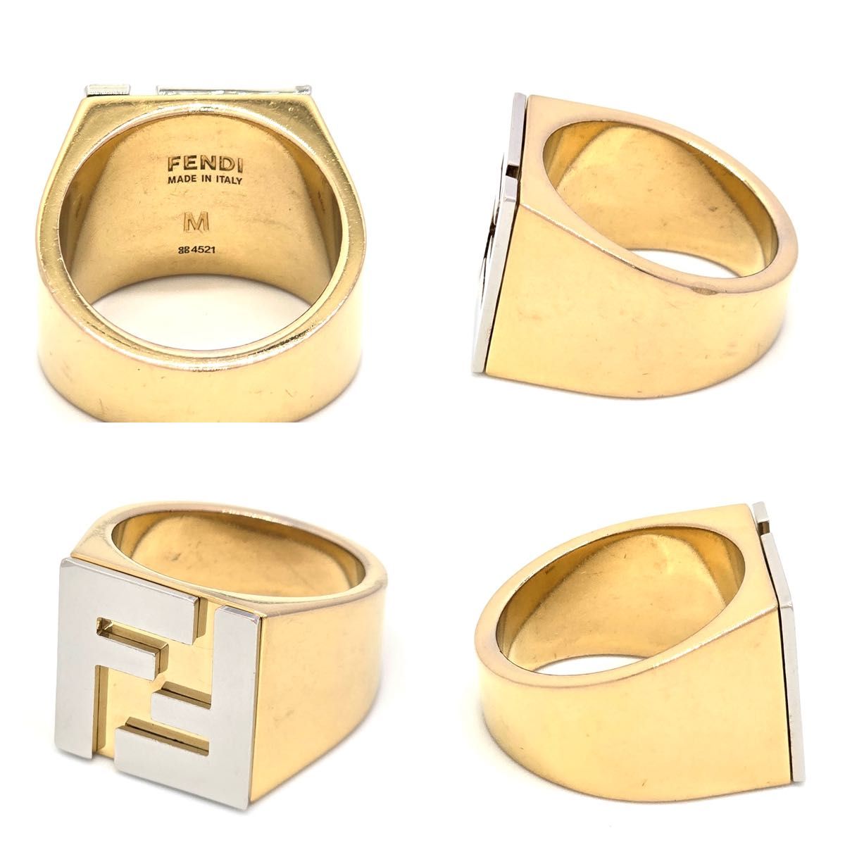 FENDI フェンディ FF シグネット リング ゴールド/シルバー FENDI フェンディ FF シグネット リング ゴールド/シルバー