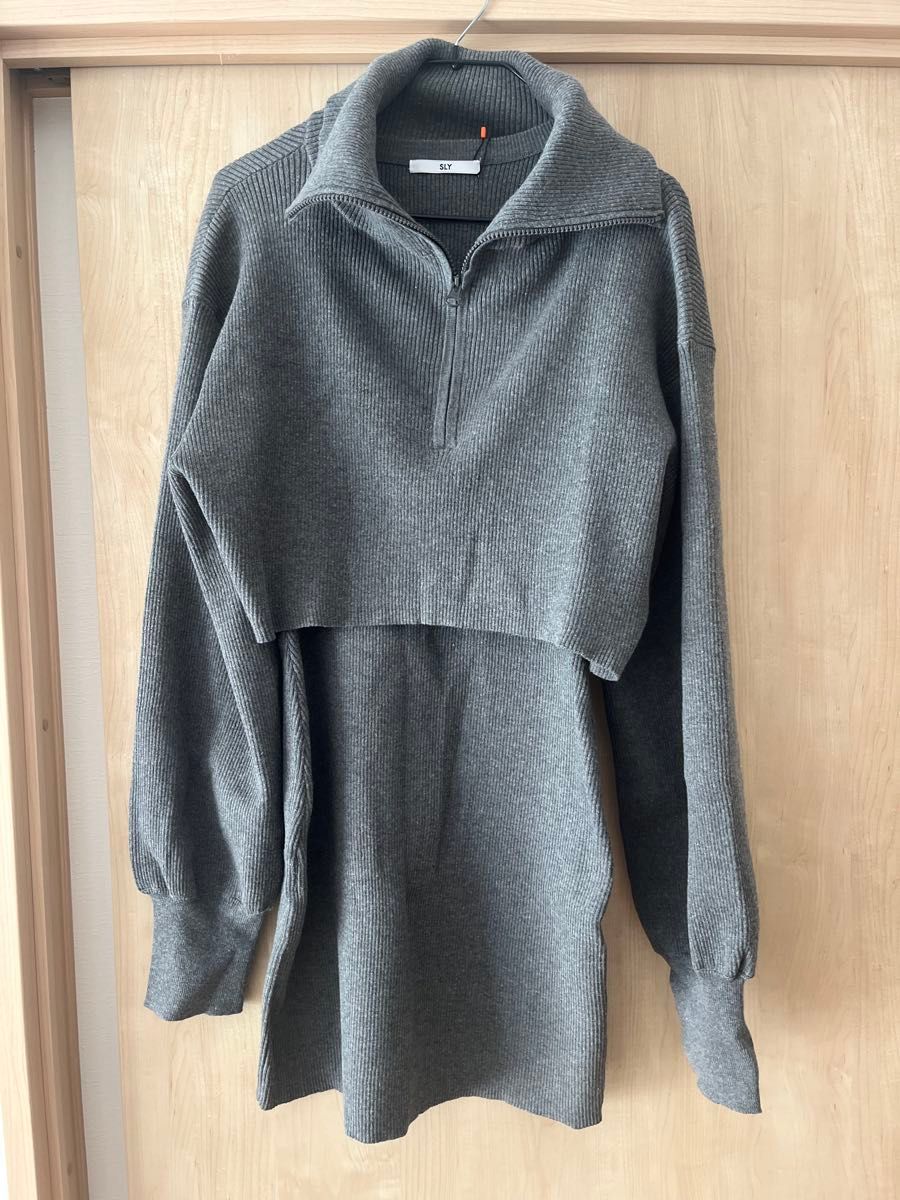 SLY ハーフジップセットアップ グレー フリーサイズ 未使用 SLY ハーフジップセットアップ グレー フリーサイズ 未使用