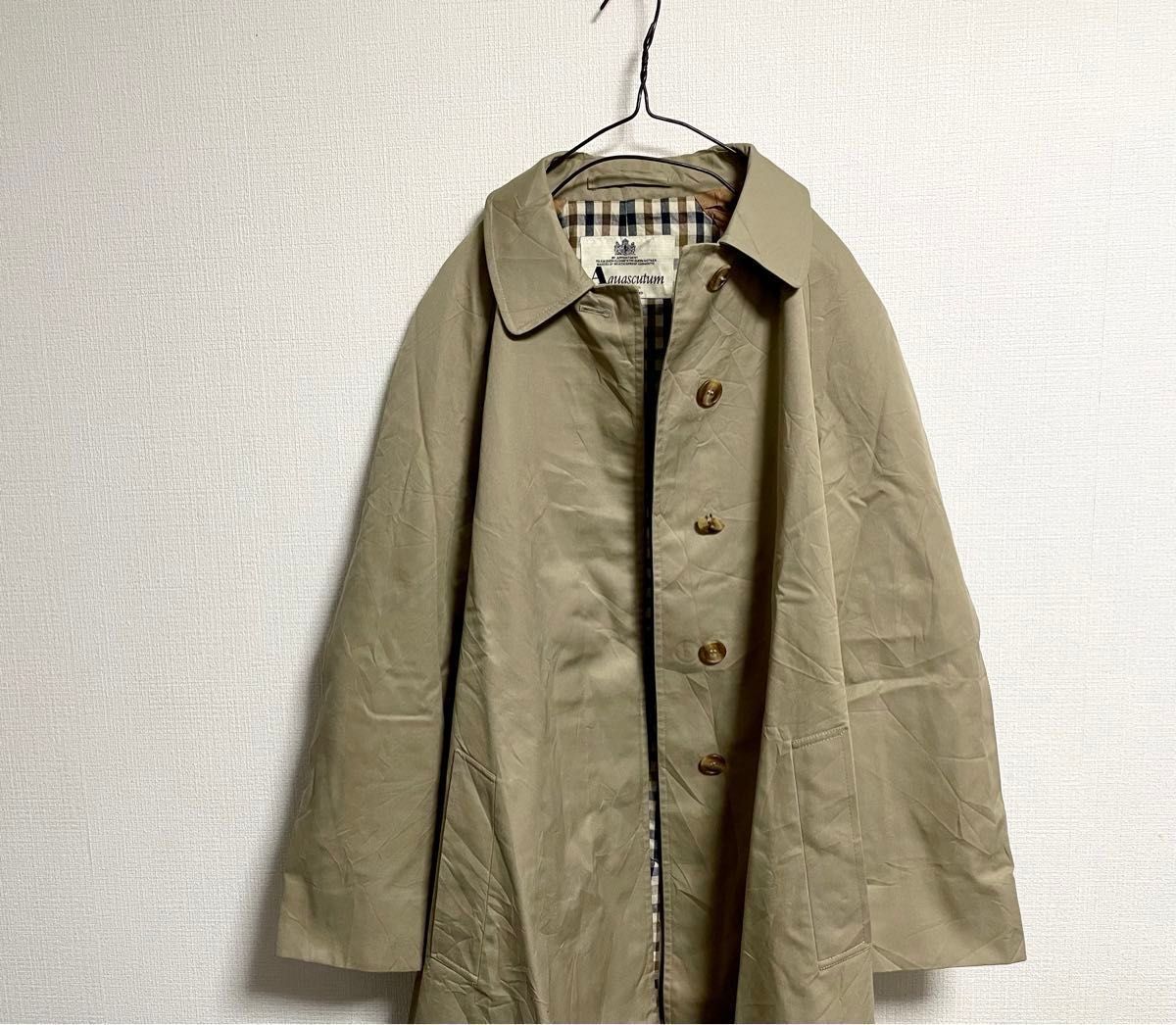 Aquascutum アクアスキュータム チェック ステンカラーコート Aquascutum アクアスキュータム チェック ステンカラーコート