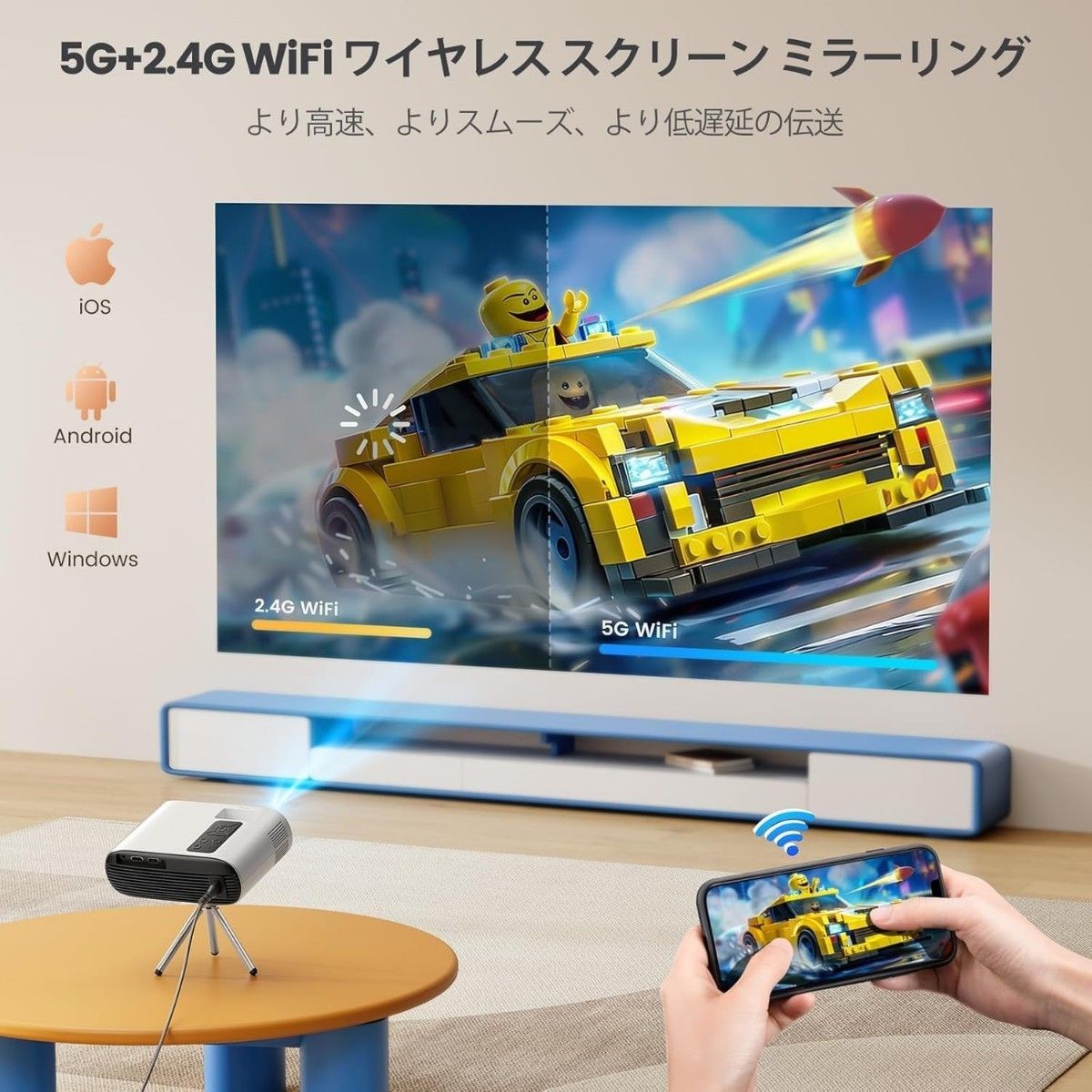 TOPTRO プロジェクター 小型 -【20000LM高輝度&1080P解像度&4K TOPTRO プロジェクター 小型 -【20000LM高輝度&1080P解像度&4K