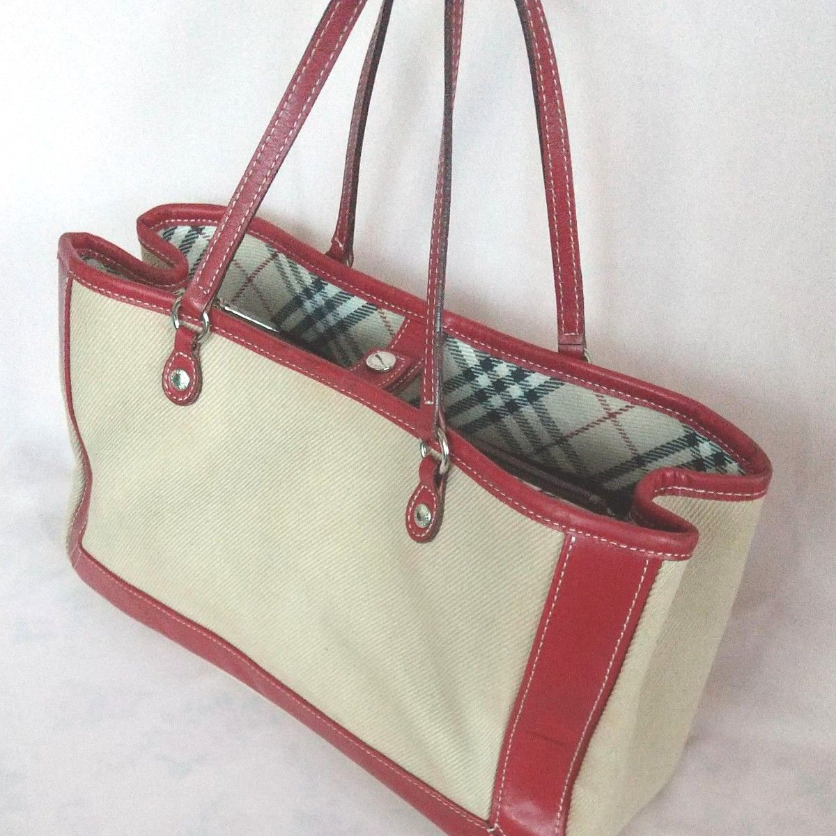 BURBERRY バーバリーブルーレーベル トートバッグ ボルドー BURBERRY バーバリーブルーレーベル トートバッグ ボルドー
