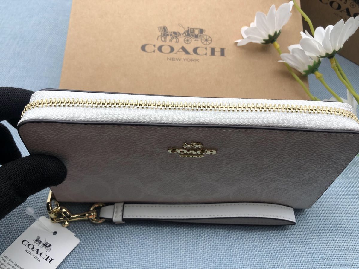 COACH 財布 コーチ 長財布 ホワイト レディース メンズ ロゴ COACH 財布 コーチ 長財布 ホワイト レディース メンズ ロゴ