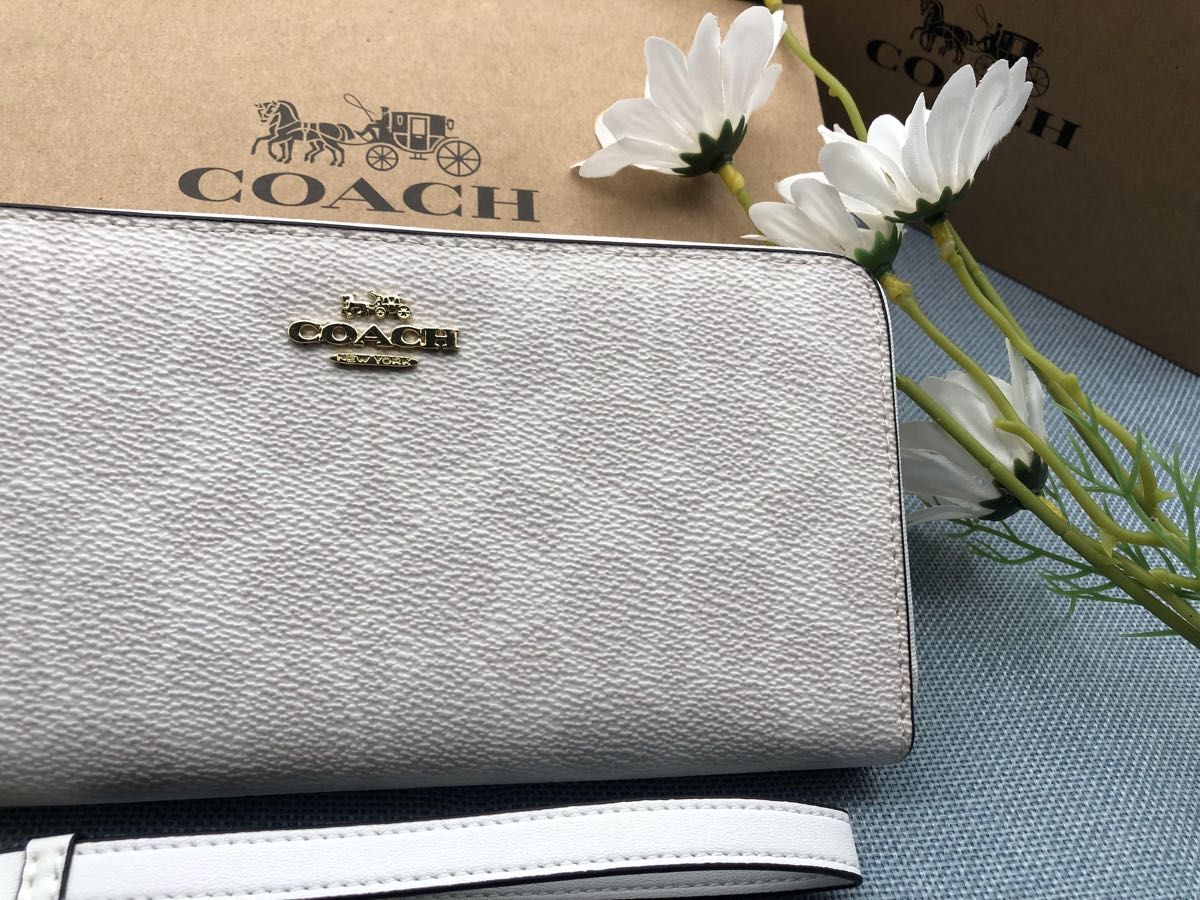 COACH 財布 コーチ 長財布 ホワイト レディース メンズ ロゴ COACH 財布 コーチ 長財布 ホワイト レディース メンズ ロゴ