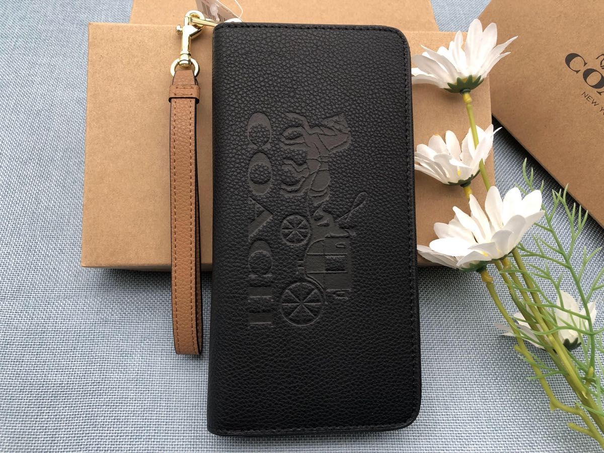 COACH 長財布 財布 コーチ 馬車 ストラップ付 ロゴ メンズ COACH 長財布 財布 コーチ 馬車 ストラップ付 ロゴ メンズ