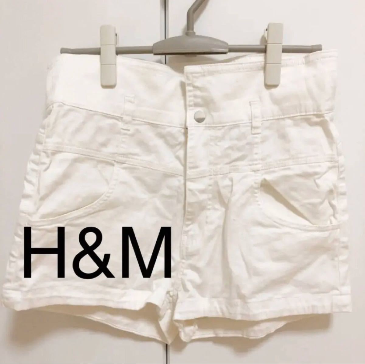 ショートパンツ H&M エイチアンドエム ハイウエスト 白