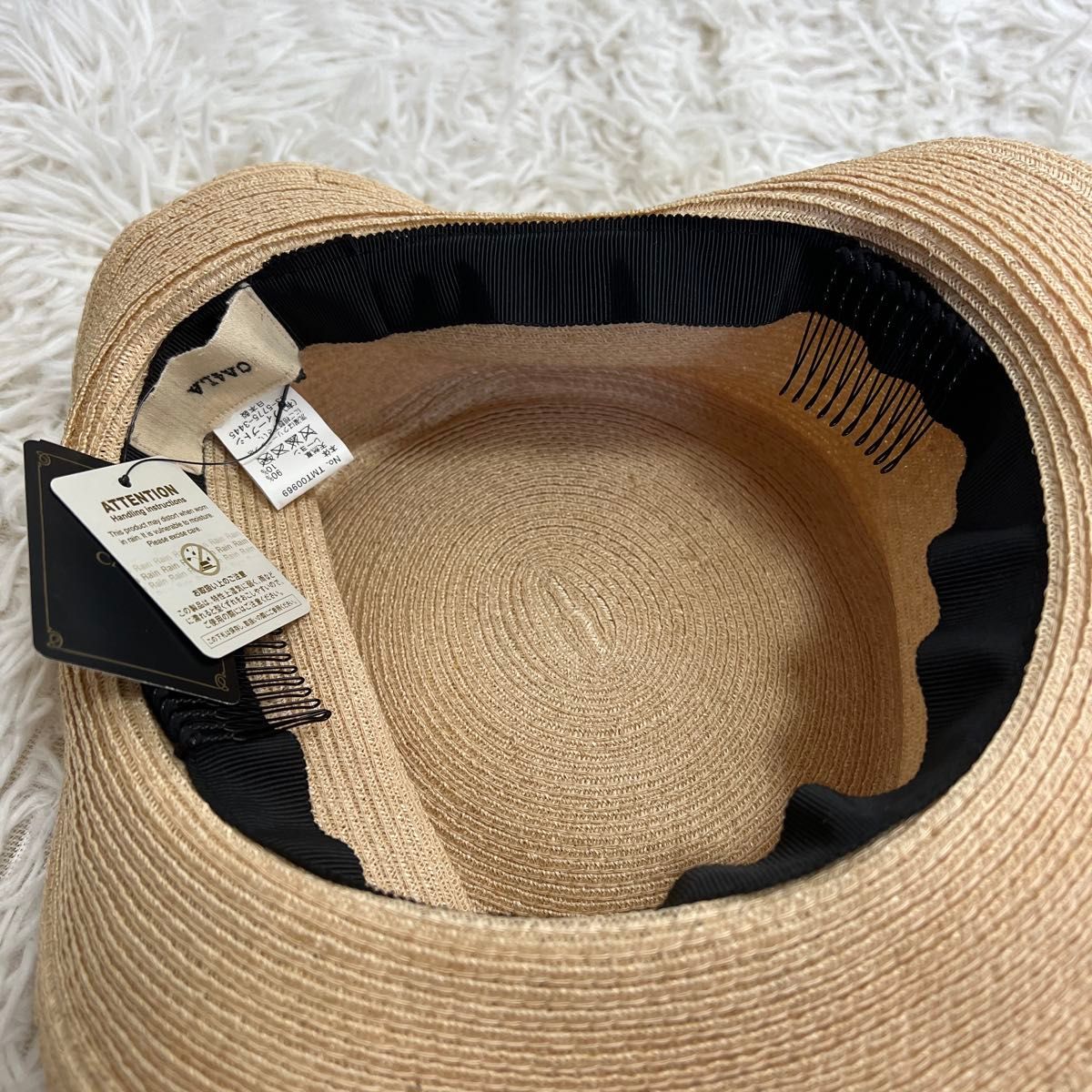 新品 CA4LA カシラ 麦わら帽子 ストローハット 帽子 リボン 新品 CA4LA カシラ 麦わら帽子 ストローハット 帽子 リボン