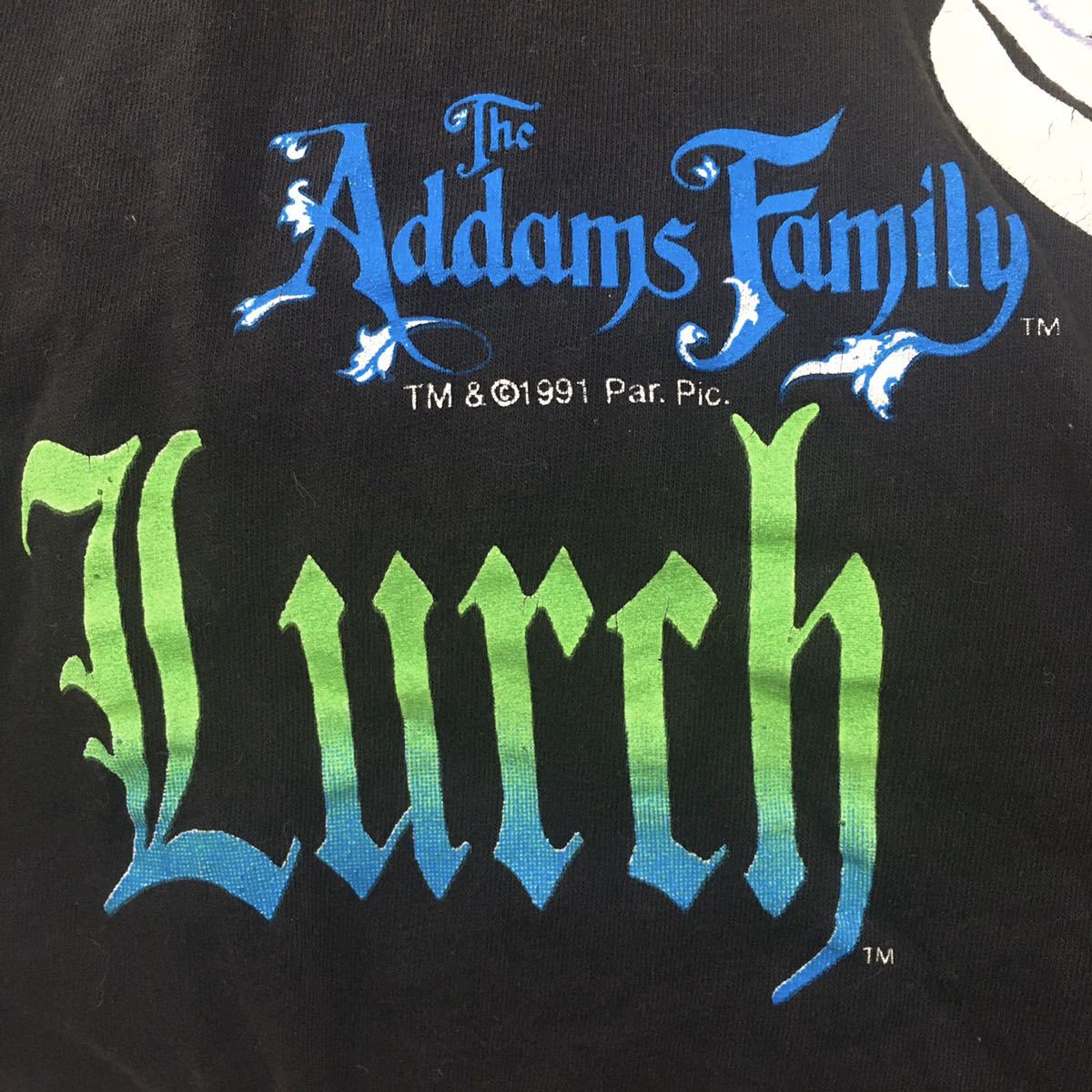USA製 アダムスファミリー ビンテージTシャツ 91年製 Lurch 激レア　Addams Family made in usa 黒 ブラック  90's ヴィンテージ