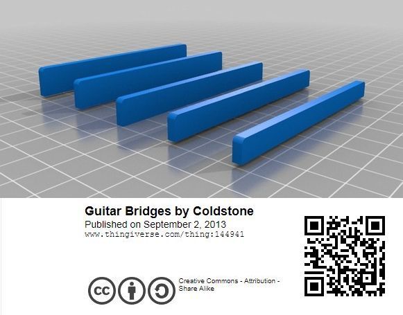 クラシックギター用 汎用サドル / 5本セット / 銅質系PLA樹脂製_画像4