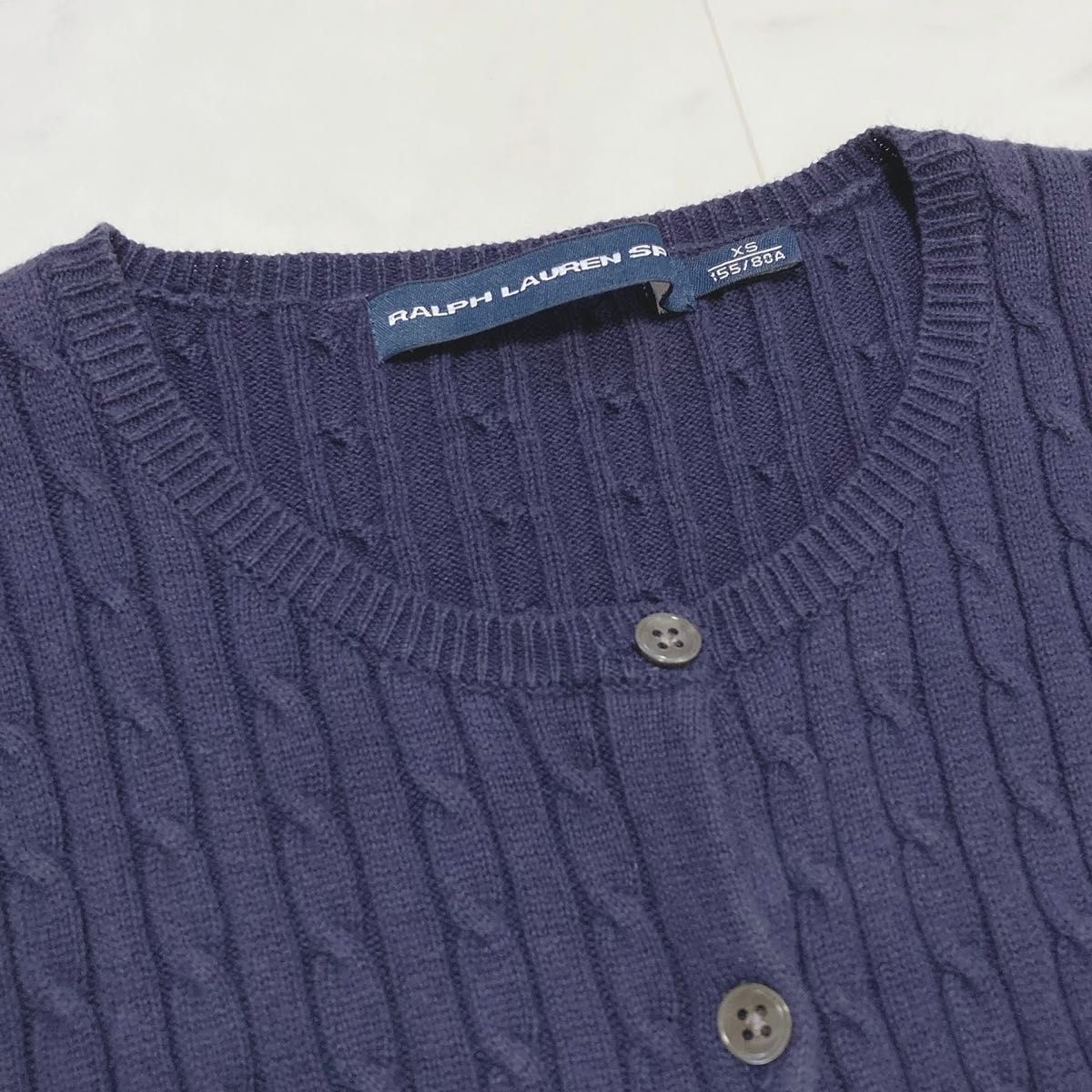 RALPH LAUREN ケーブルニットカーディガン 刺繍 ポケット RALPH LAUREN ケーブルニットカーディガン 刺繍 ポケット