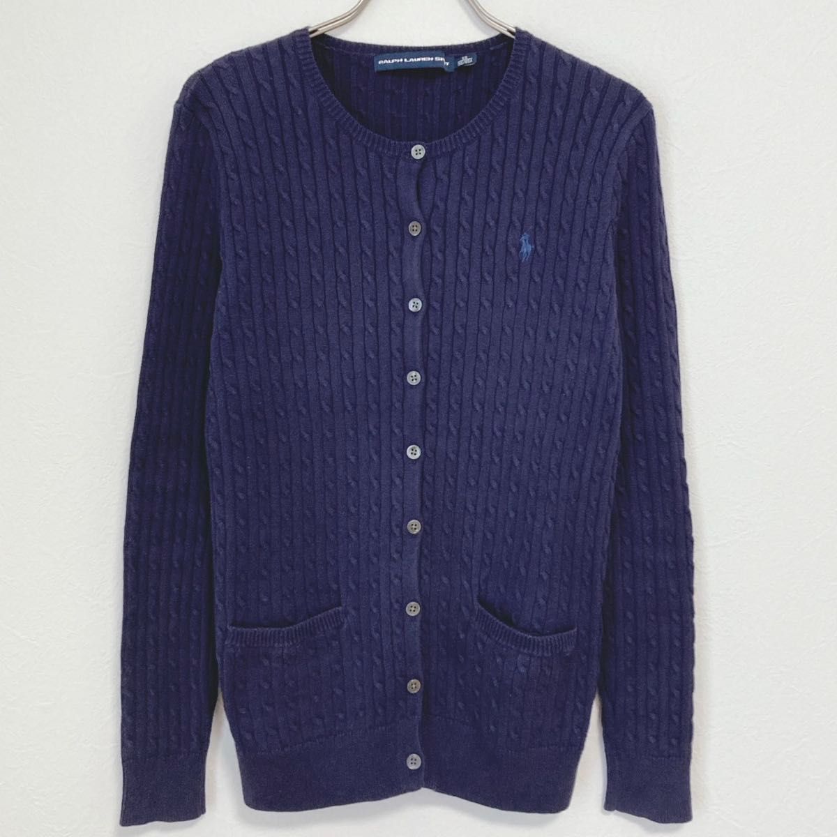 RALPH LAUREN ケーブルニットカーディガン 刺繍 ポケット RALPH LAUREN ケーブルニットカーディガン 刺繍 ポケット