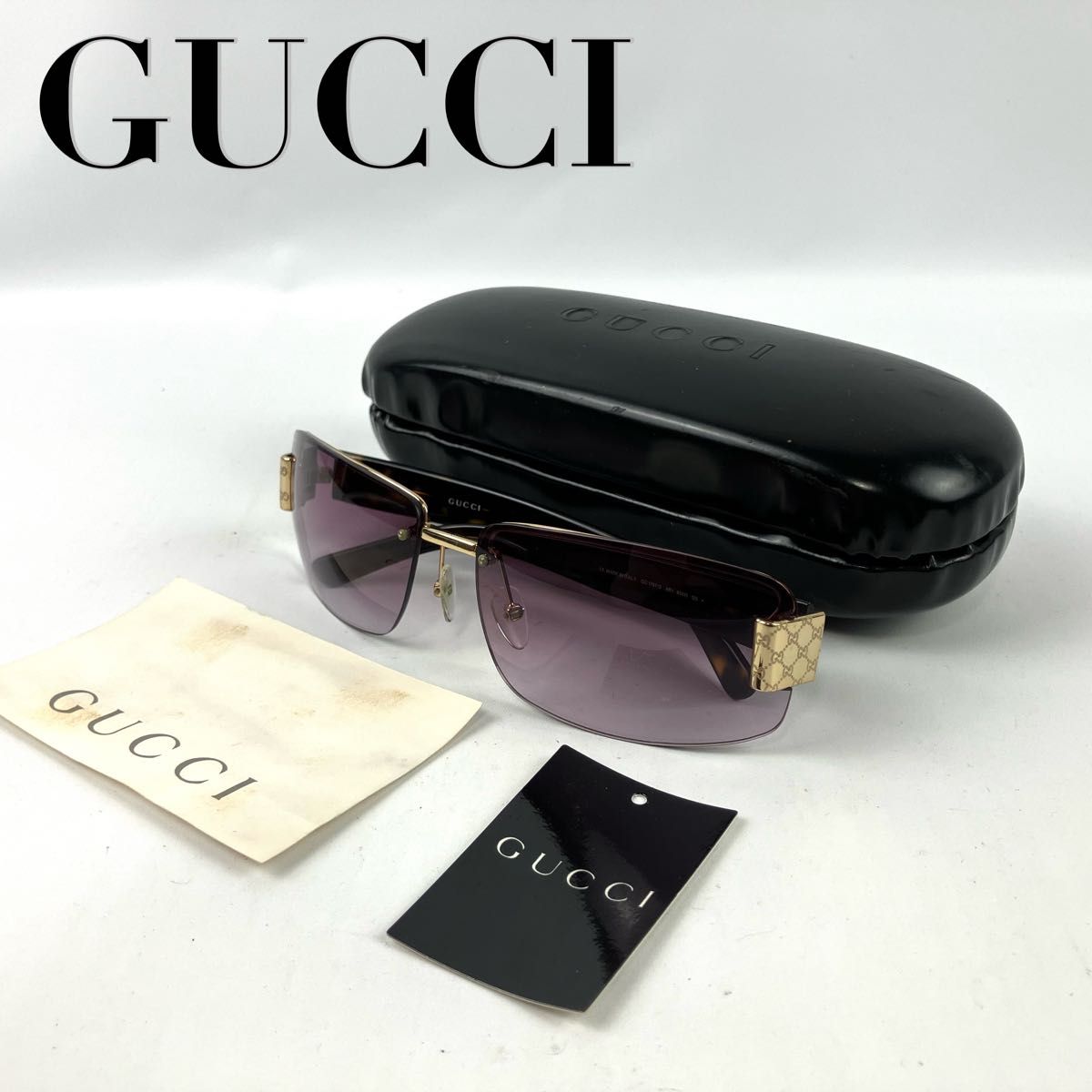 美品 GUCCI グッチ サングラス GGパターン金具 メタルフレーム 美品 GUCCI グッチ サングラス GGパターン金具 メタルフレーム