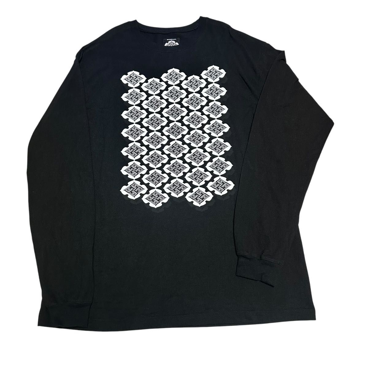 GAKKIN × BUDSPOOL 花罰家紋 PATTERN TEE size XXXL ブラック GAKKIN × BUDSPOOL 花罰家紋 PATTERN TEE size XXXL ブラック