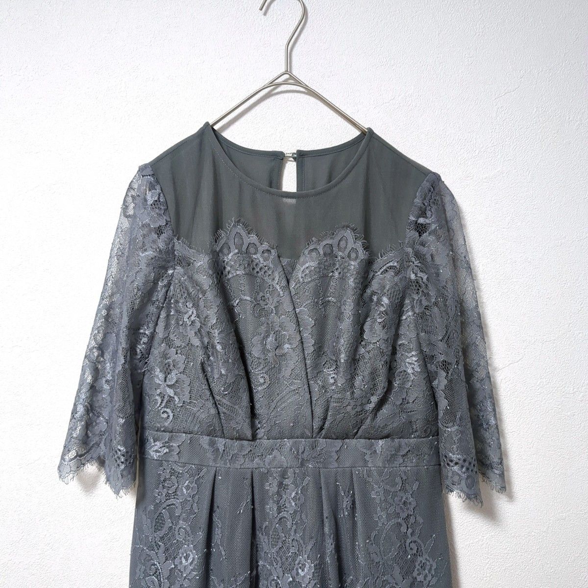 Dorry Doll デコルテシアー袖付き総レースIラインワンピース Dorry Doll デコルテシアー袖付き総レースIラインワンピース