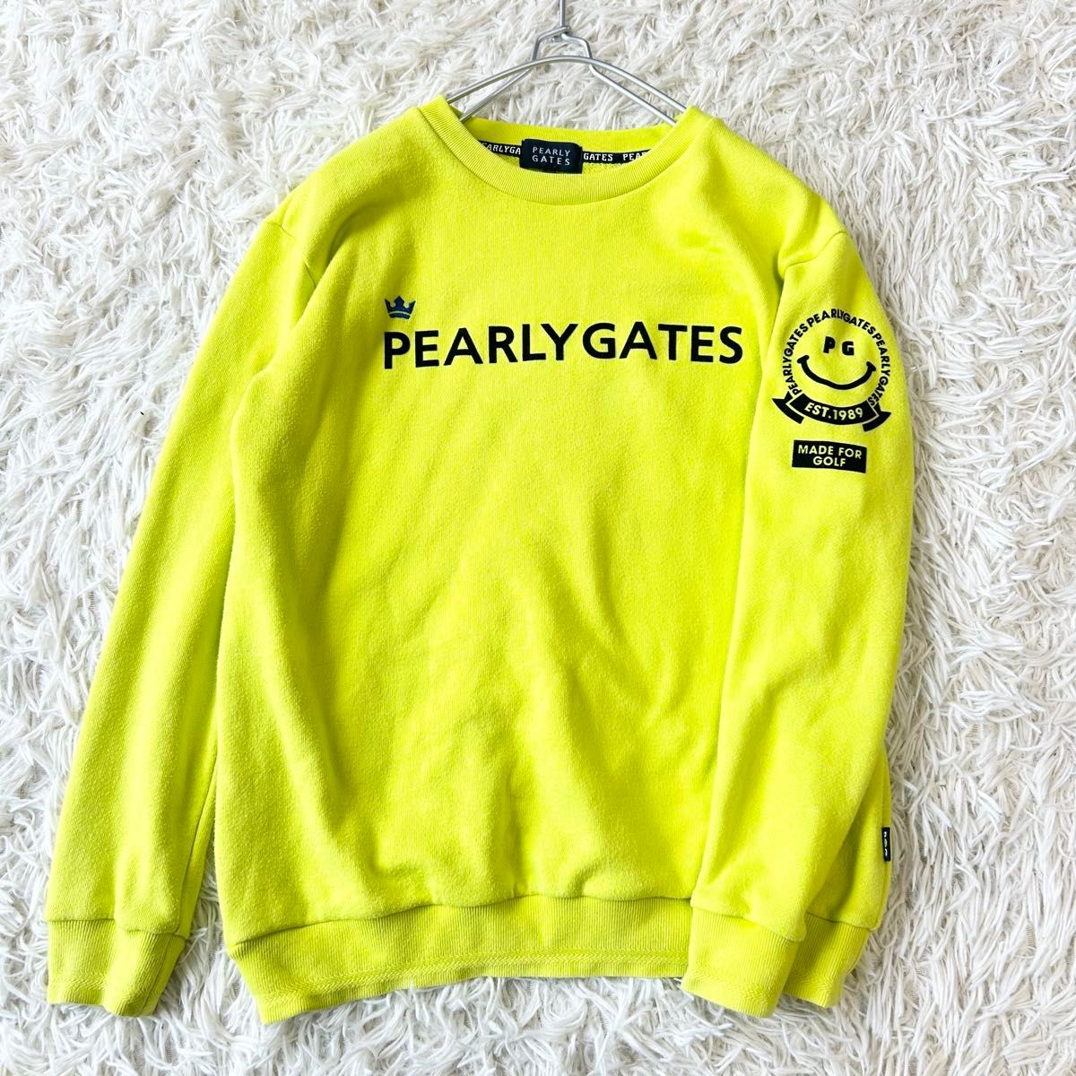 パーリーゲイツ PEARLY GATES ロゴスウェット ライムイエロー パーリーゲイツ PEARLY GATES ロゴスウェット ライムイエロー